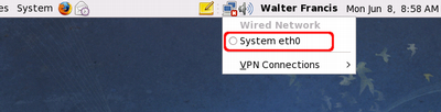 Network Manager Applet; go online.