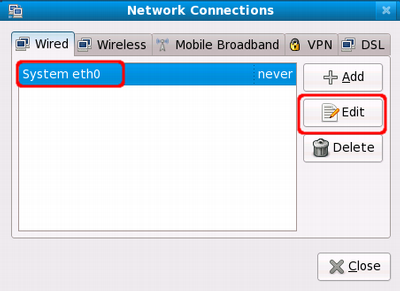 Network Manager; Network Connections